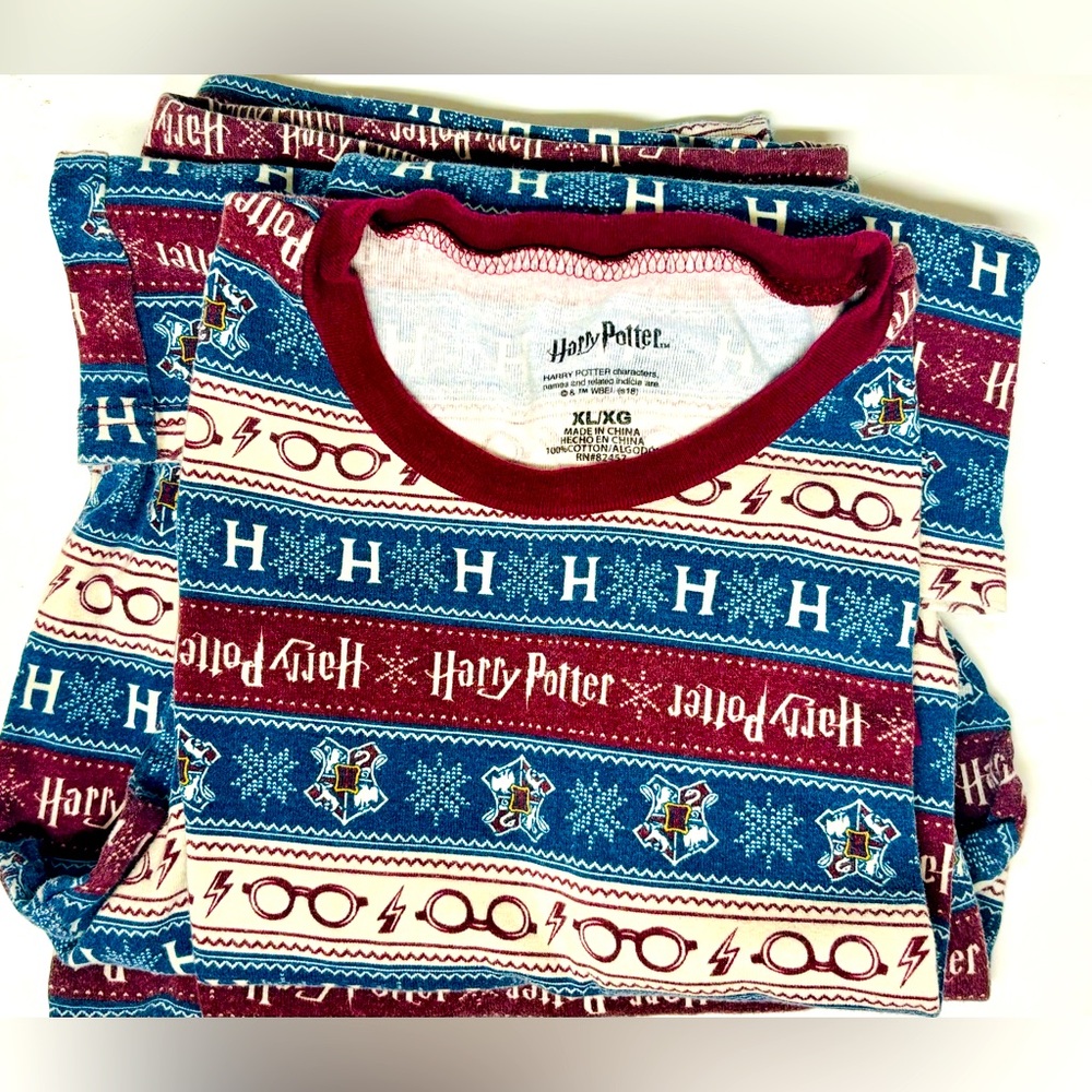 Harry Potter Matching Longsleeve PJs Holiday Christmas XL
